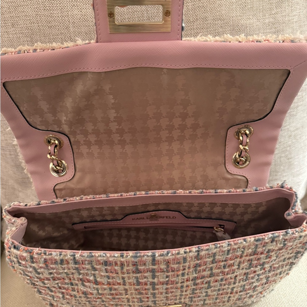 Karl Lagerfeld tweed flap shoulder bag - Picture 4 of 4